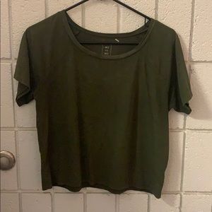 green faux suede shirt from pacsun